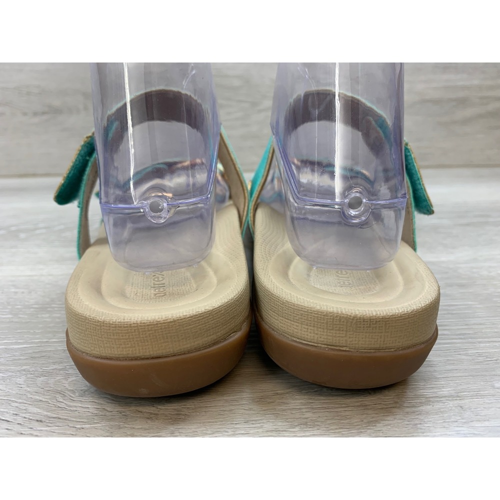 Aetrex Jillian Teal Beaded Orthotic Sandals Women's 9-9.5 Comfort Strappy Shoes - Picture 4 of 10
